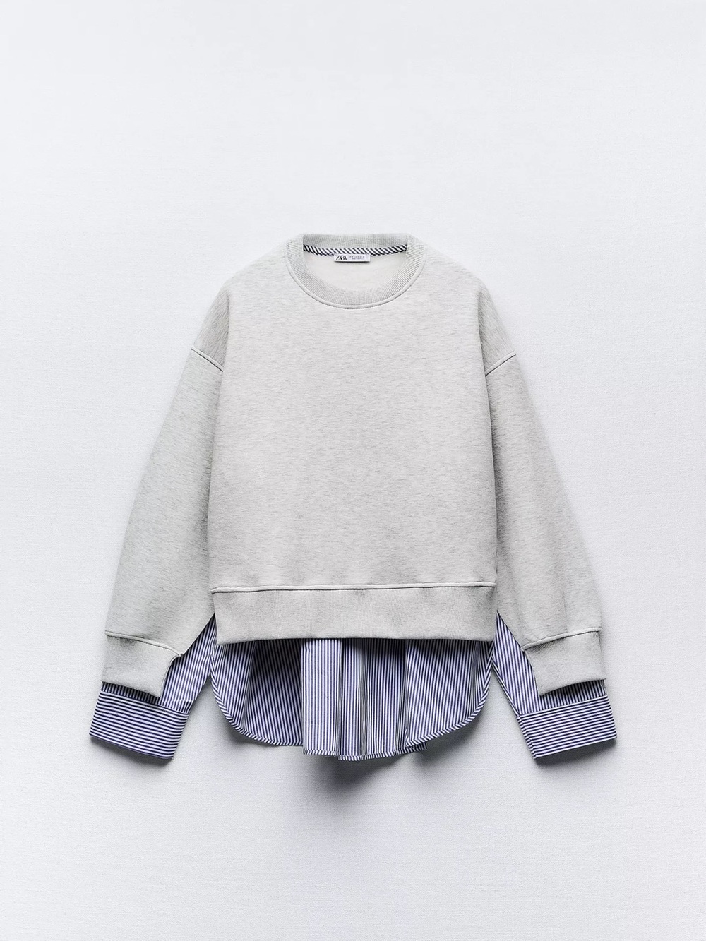Zara Contrasting Poplin Sweatshirt